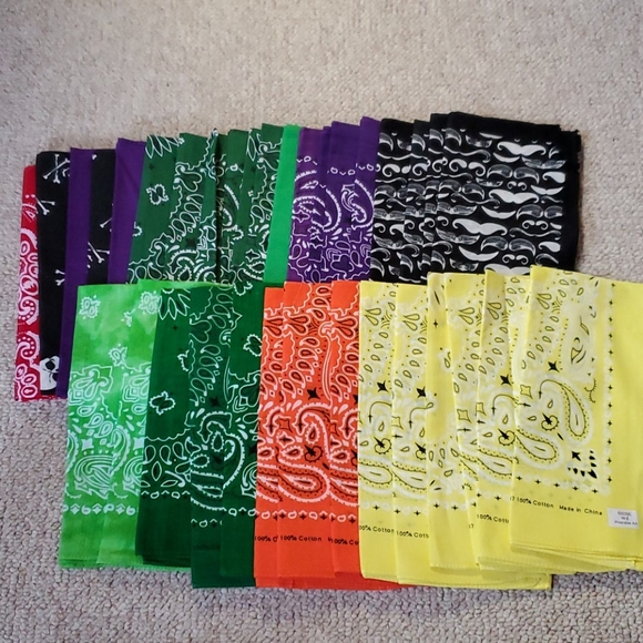 None Accessories - Paisley Skull Mustache bandanas NEW
